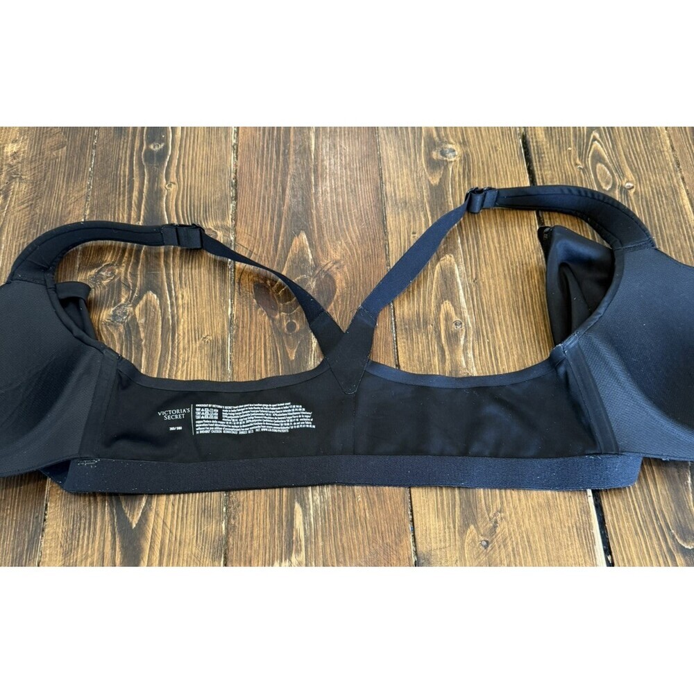 Victoria’s Secret Knockout Front Close Zip Sport Bra 36D Black - Picture 4 of 7